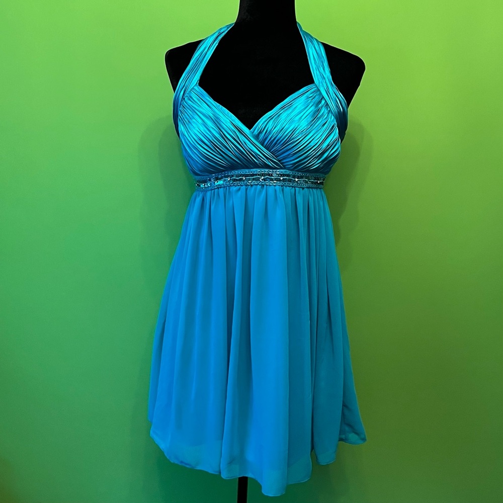 Nightway Turquoise Cocktail Dress, Size 4